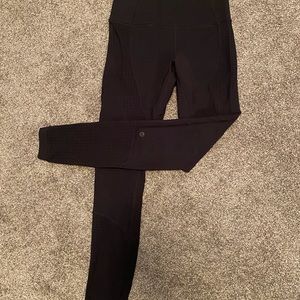 Black Lululemon Leggings with Back Zipper